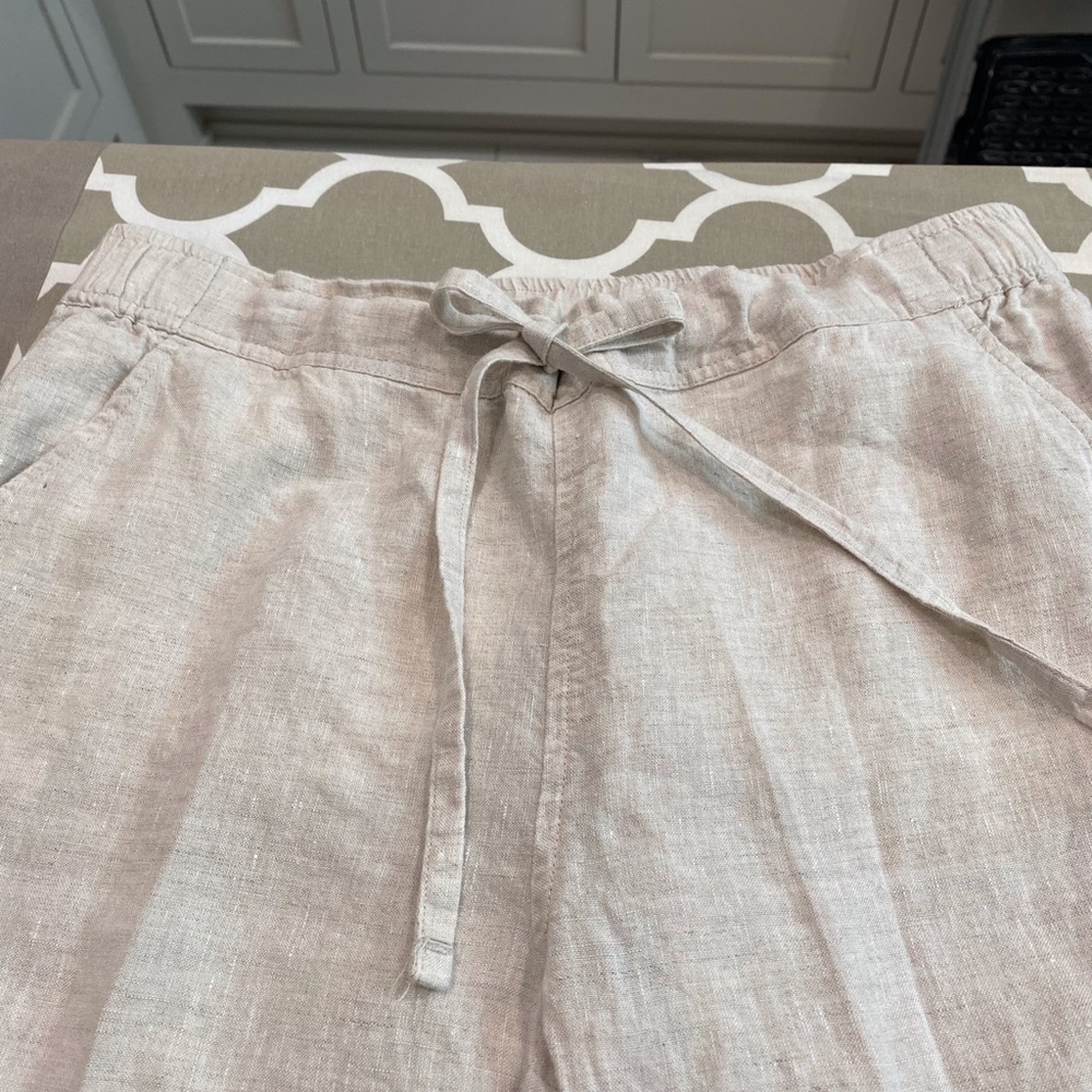 Vince Camuto Beige Linen Women’s Drawstring Pants, Size Small